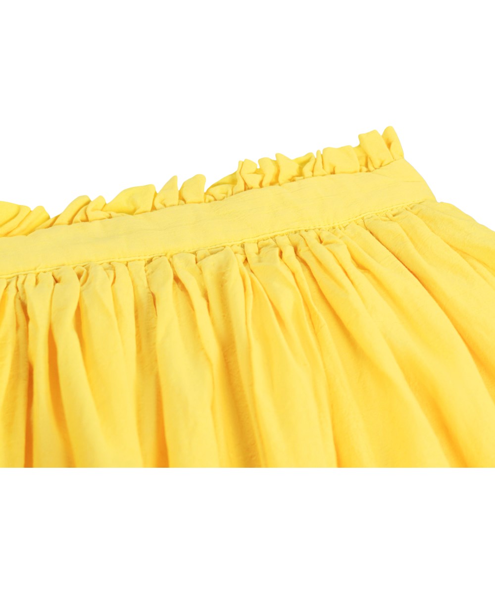 Blanca - Sunshine - Gul kjol för barn i ekologisk bomull med broderie anglaise