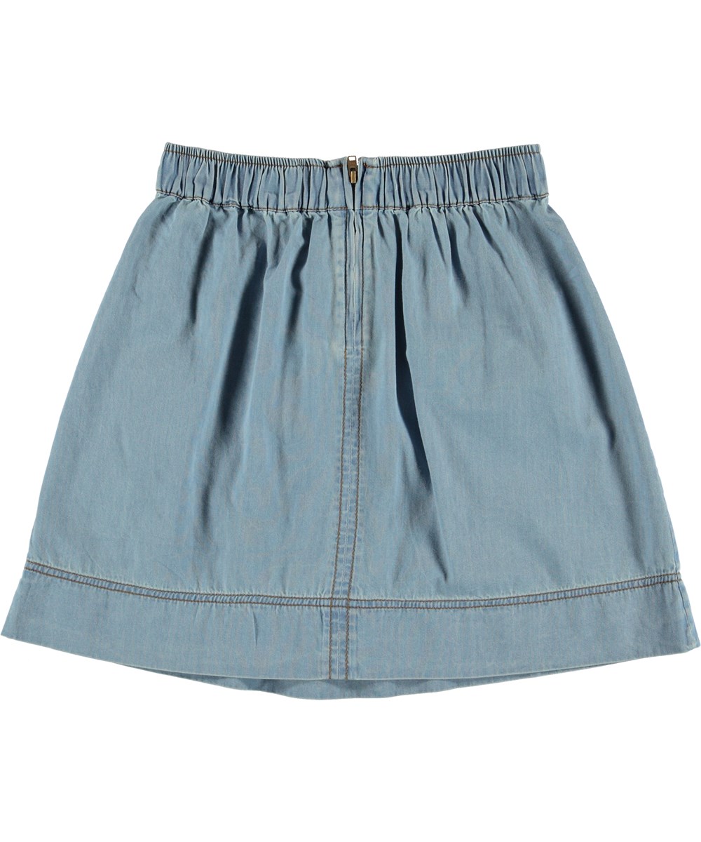 Bonnie - Summer Wash Indigo - Blå denim kjol 