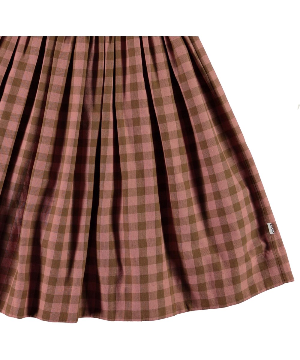 Bree - Autumn Check - Rosa och brun kjol