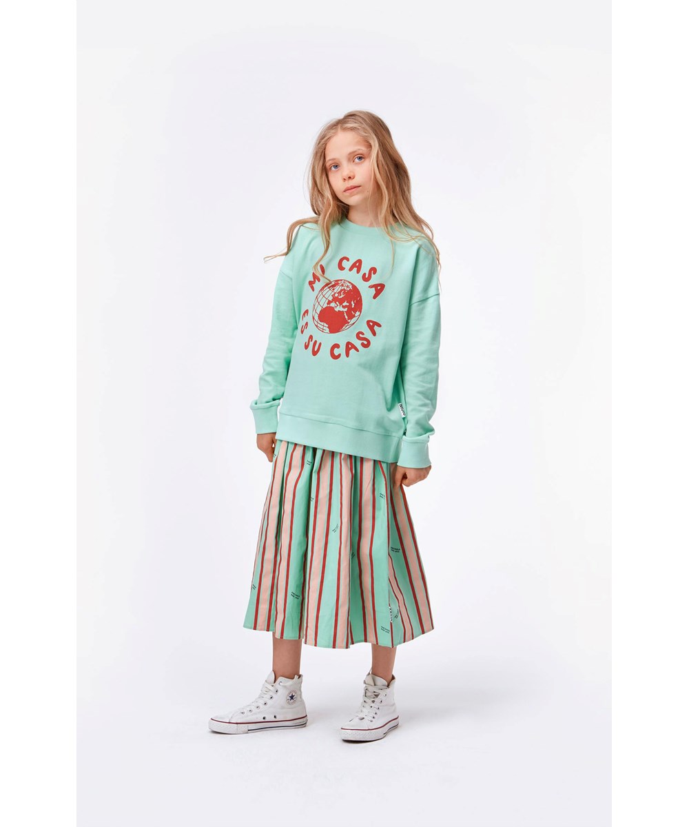 Bree - One World Stripe - grön kjol med ränder