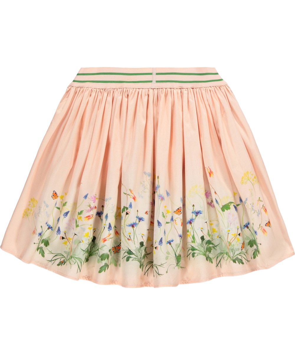 Brenda - Siesta - Rosa kjol för barn i ekologisk bomull med resårmidja