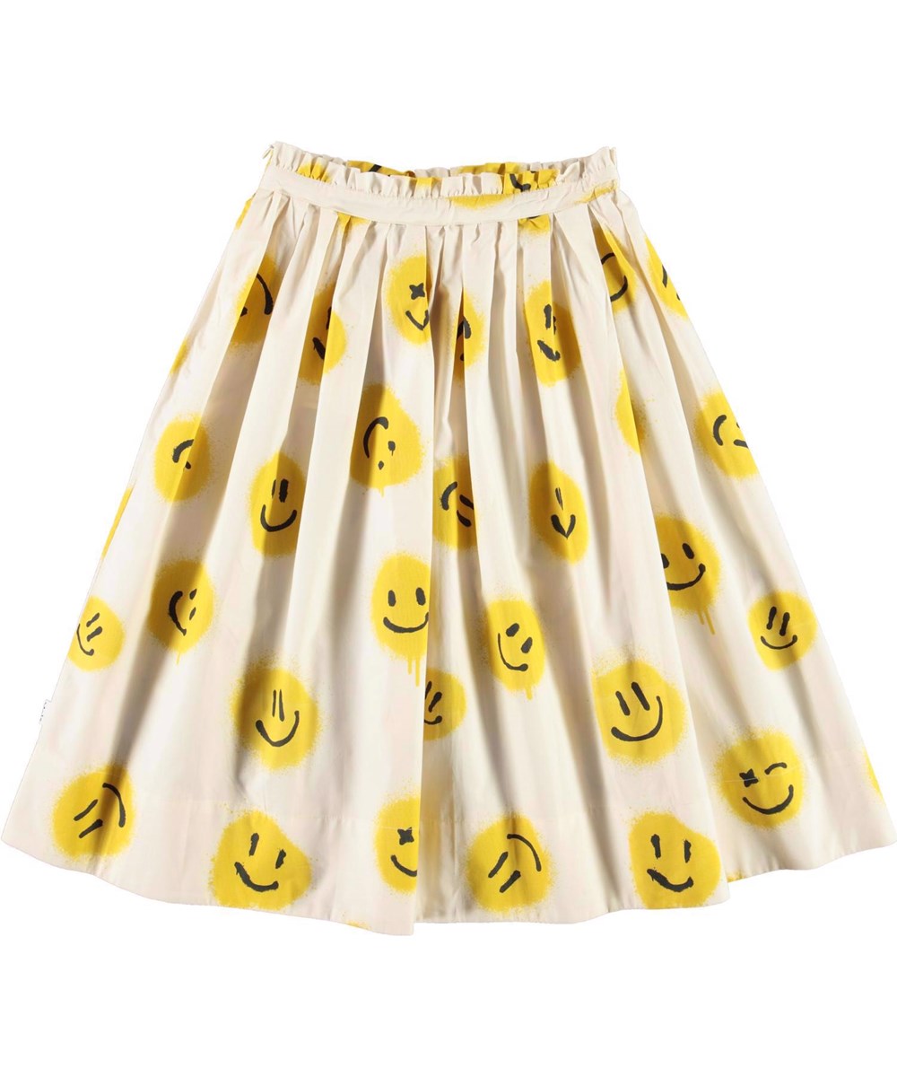 Brisa - Happy Together - Vit lång kjol med emojis.