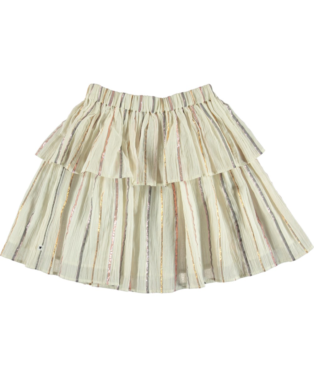 Brooke - Metalic Stripe - Ljus kjol med metallic ränder