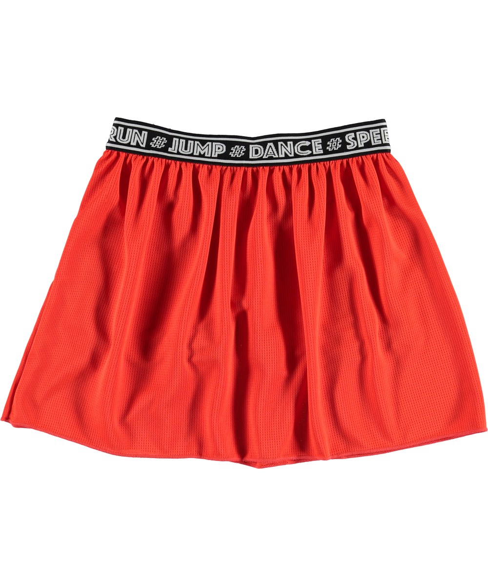 Ola - Coral Red - Korall färgad kjol med under shorts