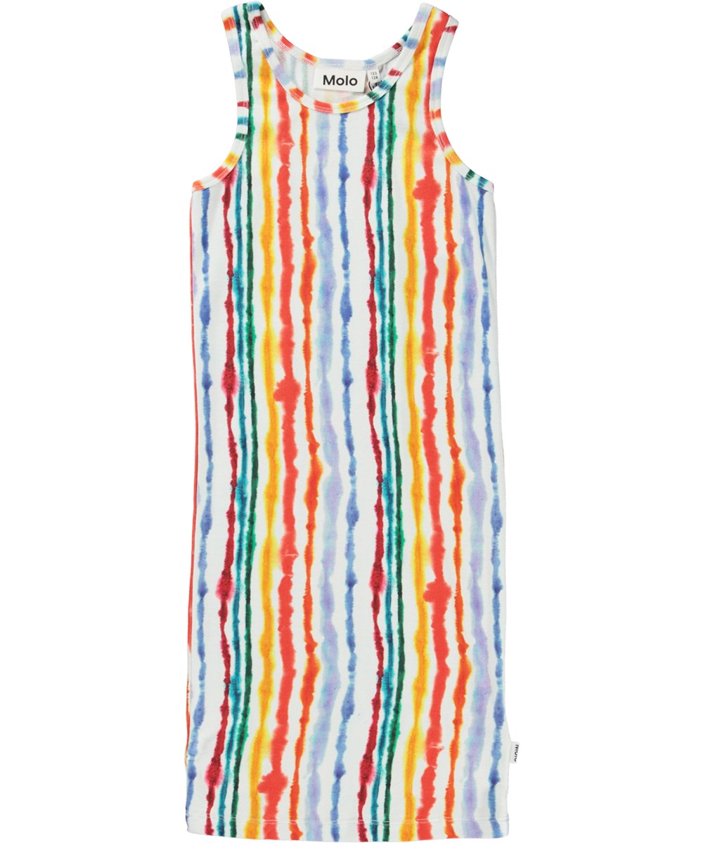 Caera - Watercolours - Tanktopp klänning i ekologisk bomull med ränder.