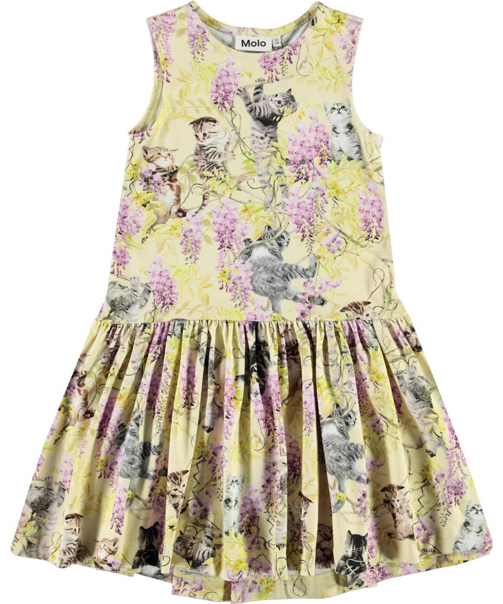 Candece - Clumsy Cuteness - Ekologisk klänning med blommor och katter.