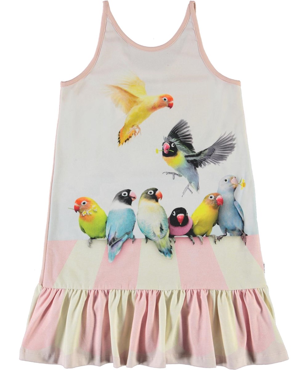 Carrie - Love Birds - Rosa klänning med fåglar