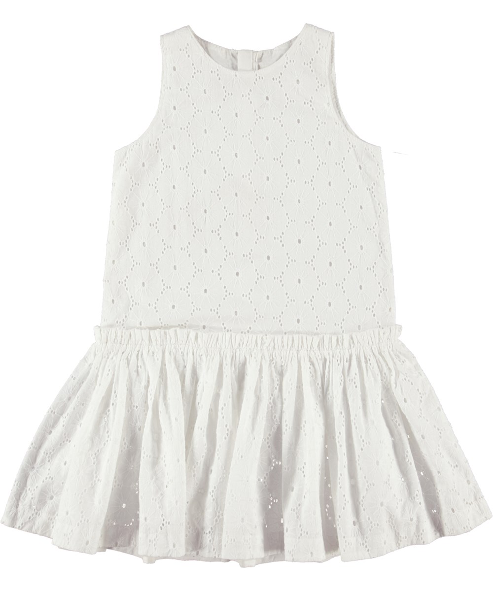 Caylie - White - Vit klänning i broderi anglaise.