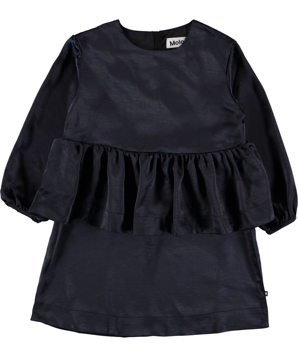 Charella - Sky Captain - Mörkblå klänning med peplum.