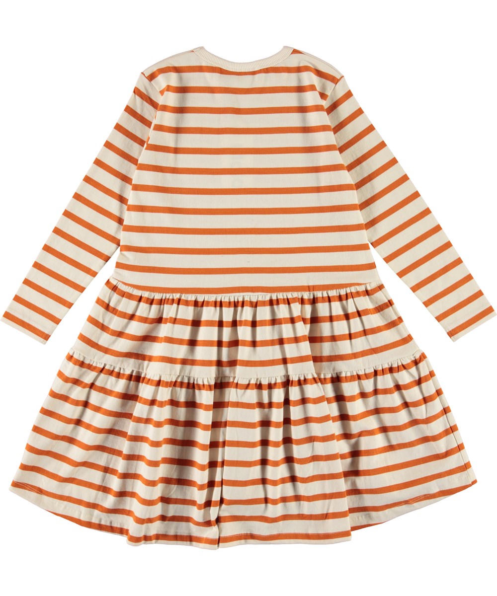 Chia - Pumpkin Breton - Ekologisk orange randig klänning