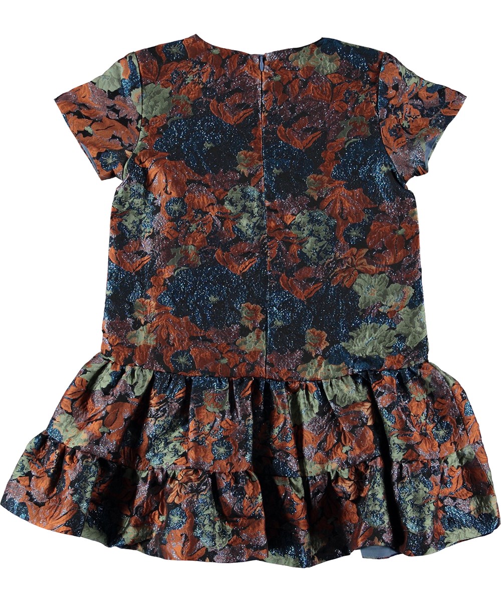 Cicely - Midnight Floral - Jaquard klänning med glitter.