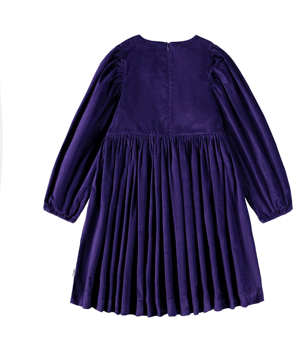 Cocos - Space Purple - Elegant lila klänning i mjuk velour för barn.