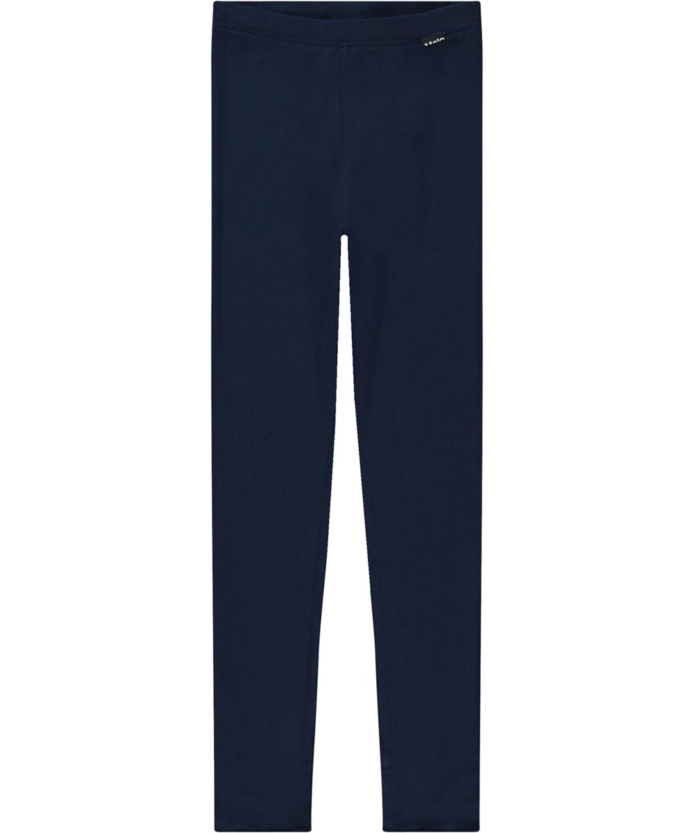 Nadine - Navy Sky - Mörkblå leggings i viskorjersey.