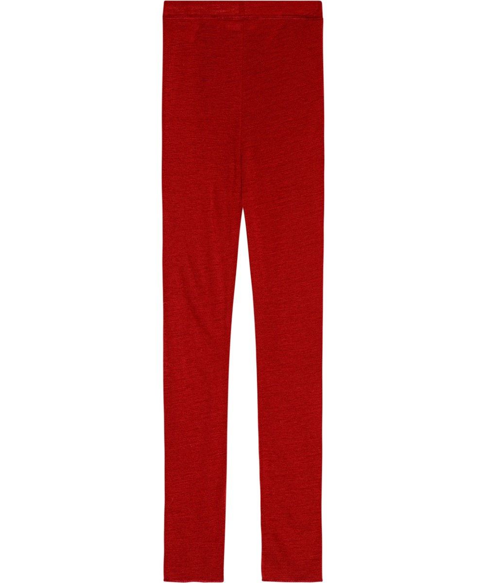 Nadine Wool - Velvety - Bordeauxfärgade leggings i merinoull med tight passform och gummiband i midjan.
