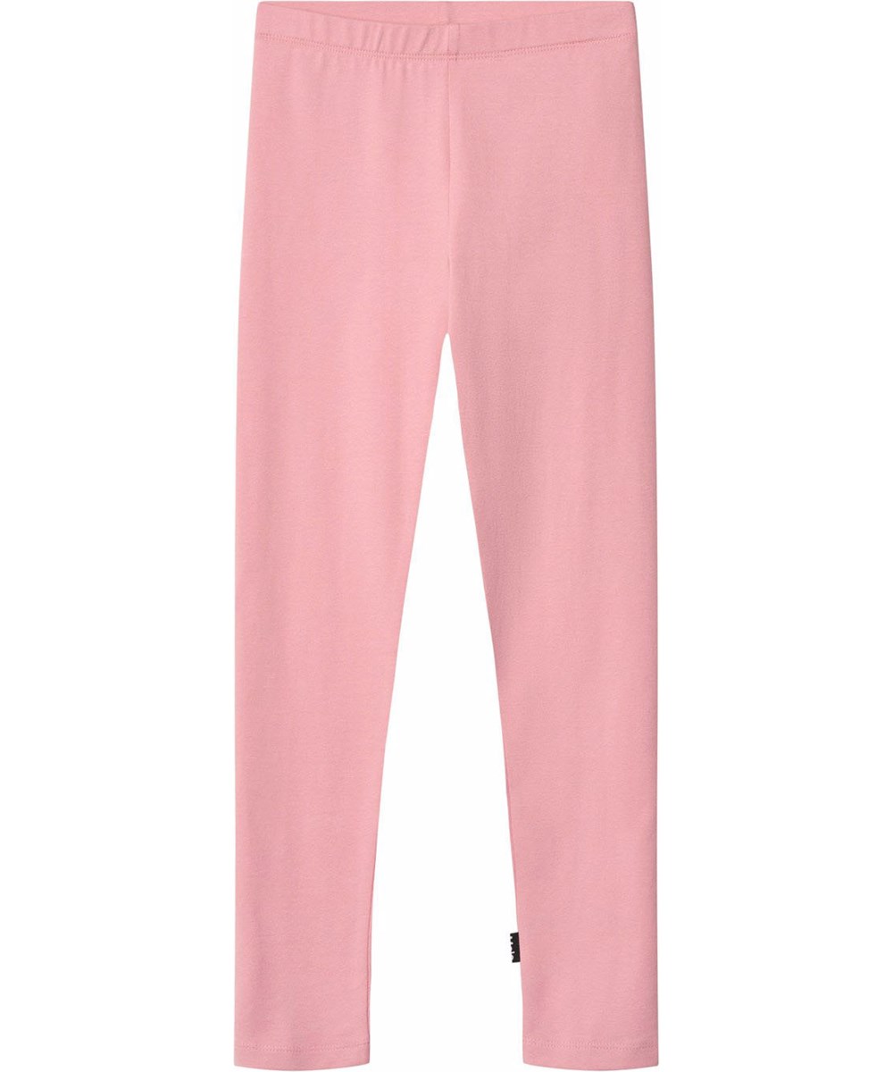 Nica Warm - Blush - Rosa leggings för barn gjorda av tjock ekologisk bomull.