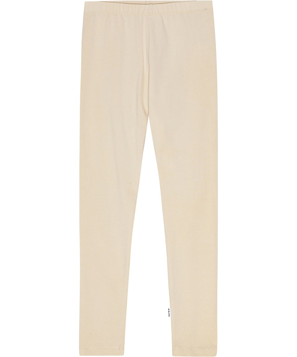 Nica Warm - Whisper Pink - Off-white ekologiska bomullsleggings med tight passform och gummiband i midjan.