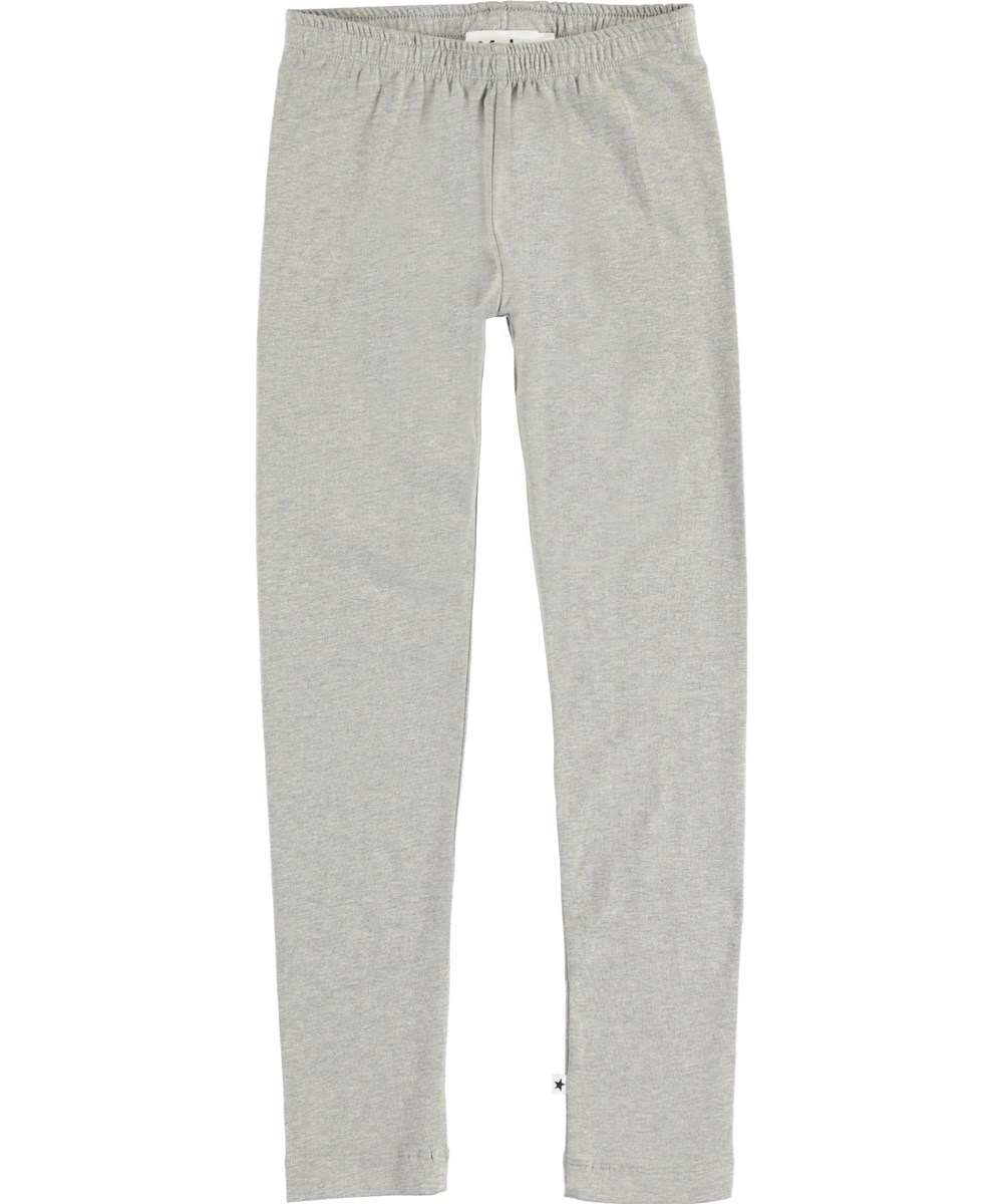 Nica - Grey Melange - Ekologiska grå leggings