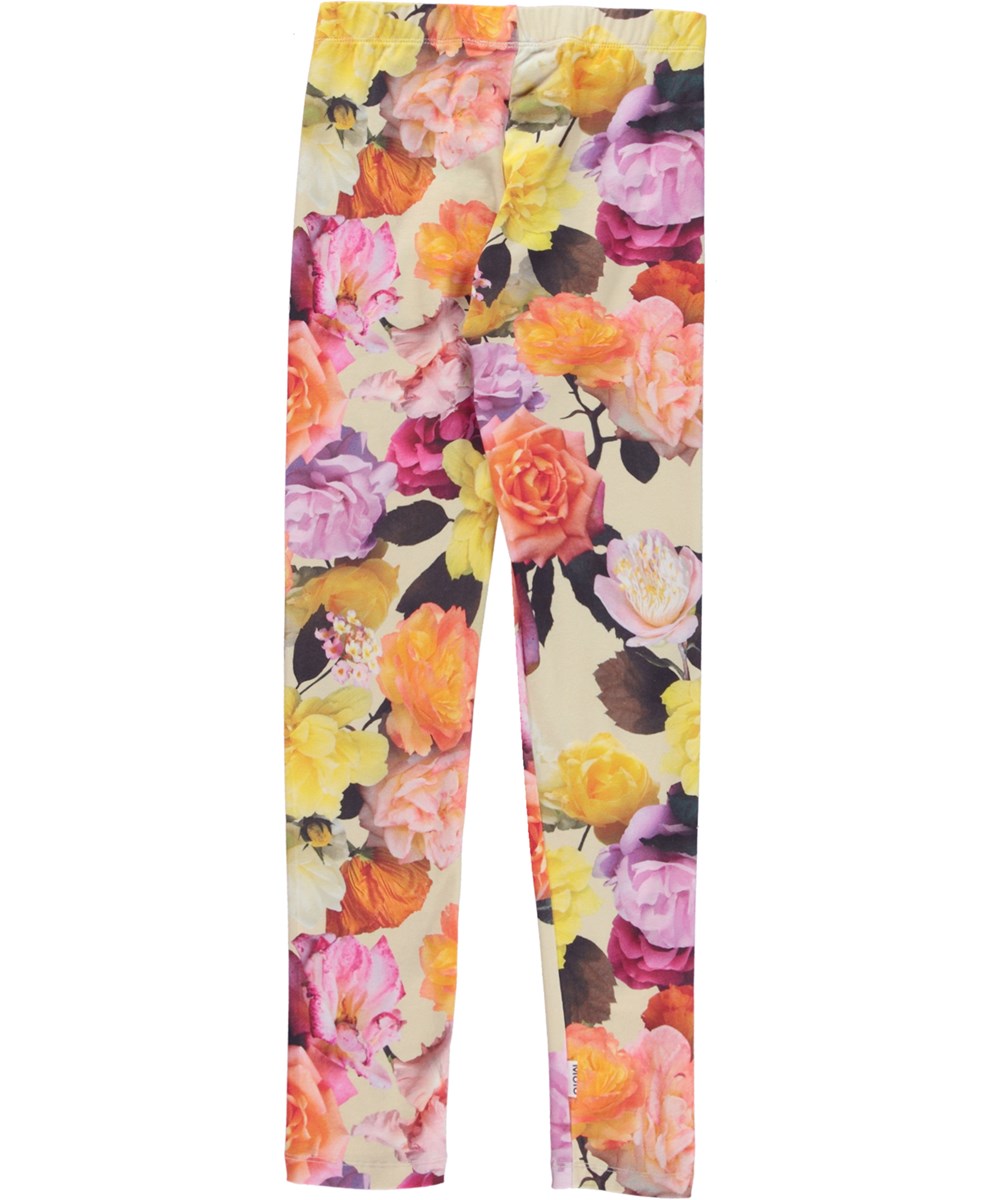 Niki - Rose Garden - Leggings i ekologisk jersey med rosor.
