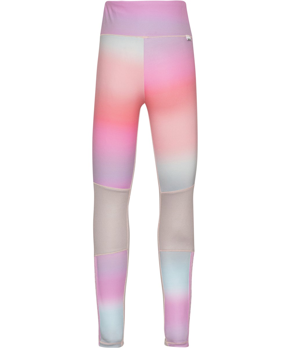 Olympia - Misty Stripe - Sport tights med pastellfärgat regnbågsmönster.