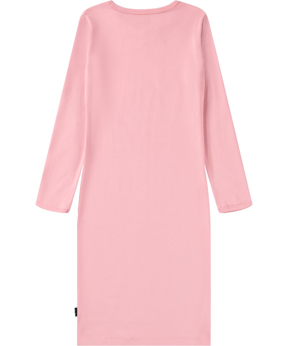 Lovely - Blush - Rosa nattlinne för barn tillverkat av ekologisk bomull med ett leende ansikte.