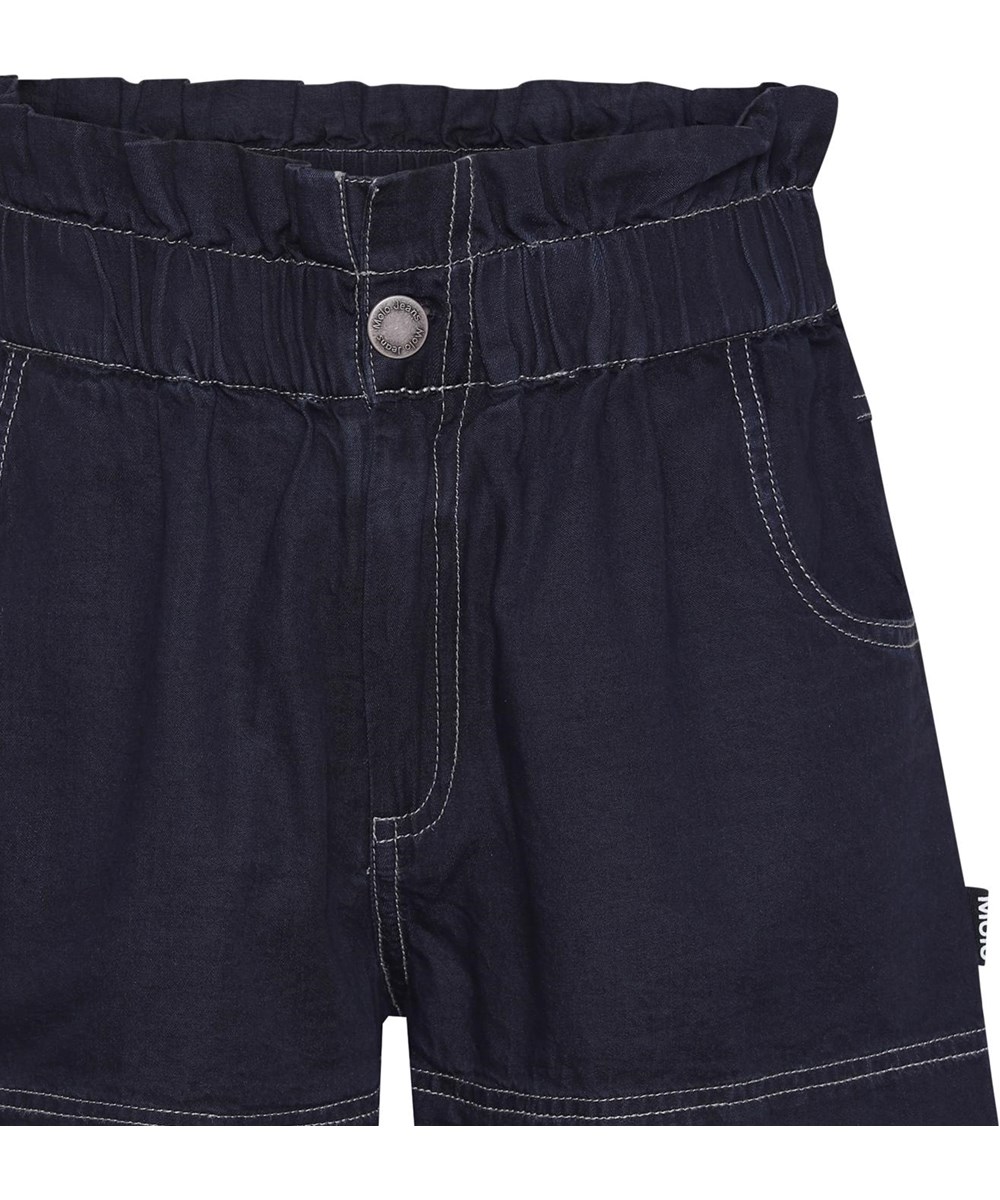 Adara - Dark Indigo - Mörkblå höga jeansshorts 