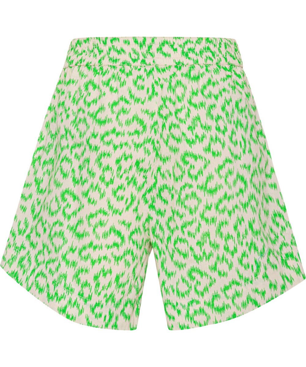 Alice - Green Leo - Gröna leopard shorts i bomull. 
