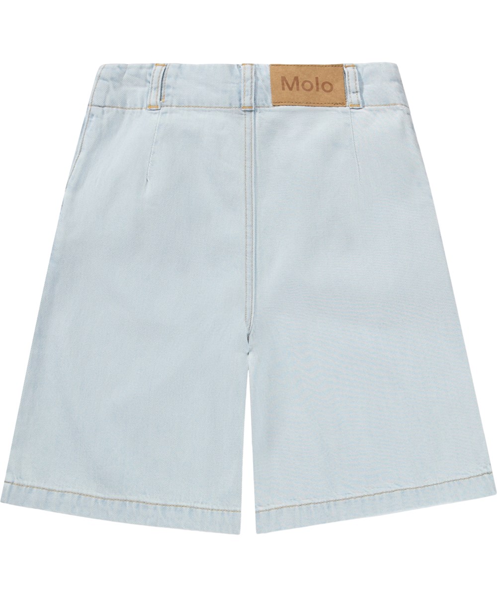 Alikami - Bleached Drapy - Blå vida denimshorts för barn