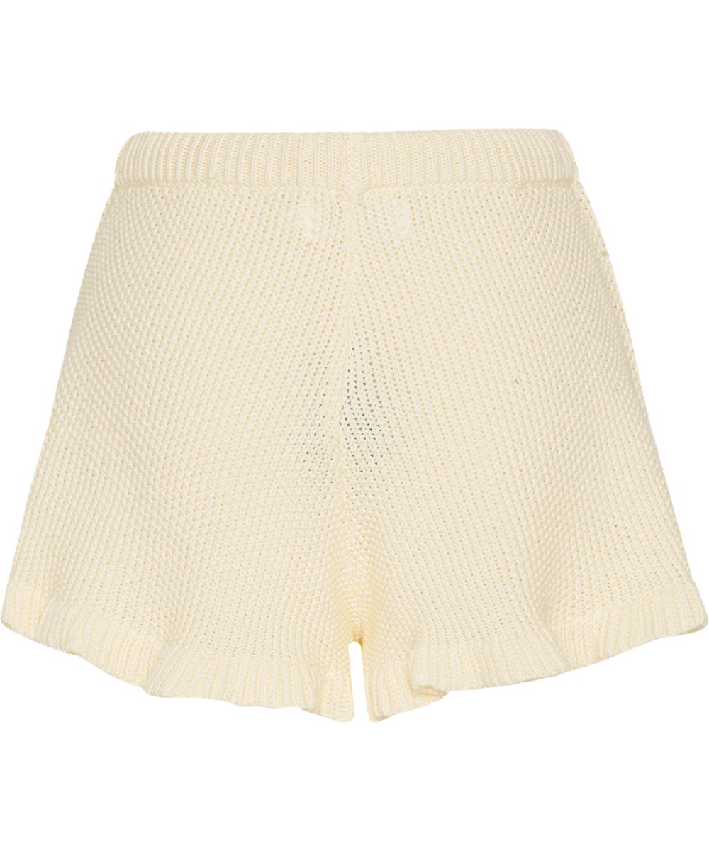 Aline - Pearled Ivory - Gula stickade shorts.
