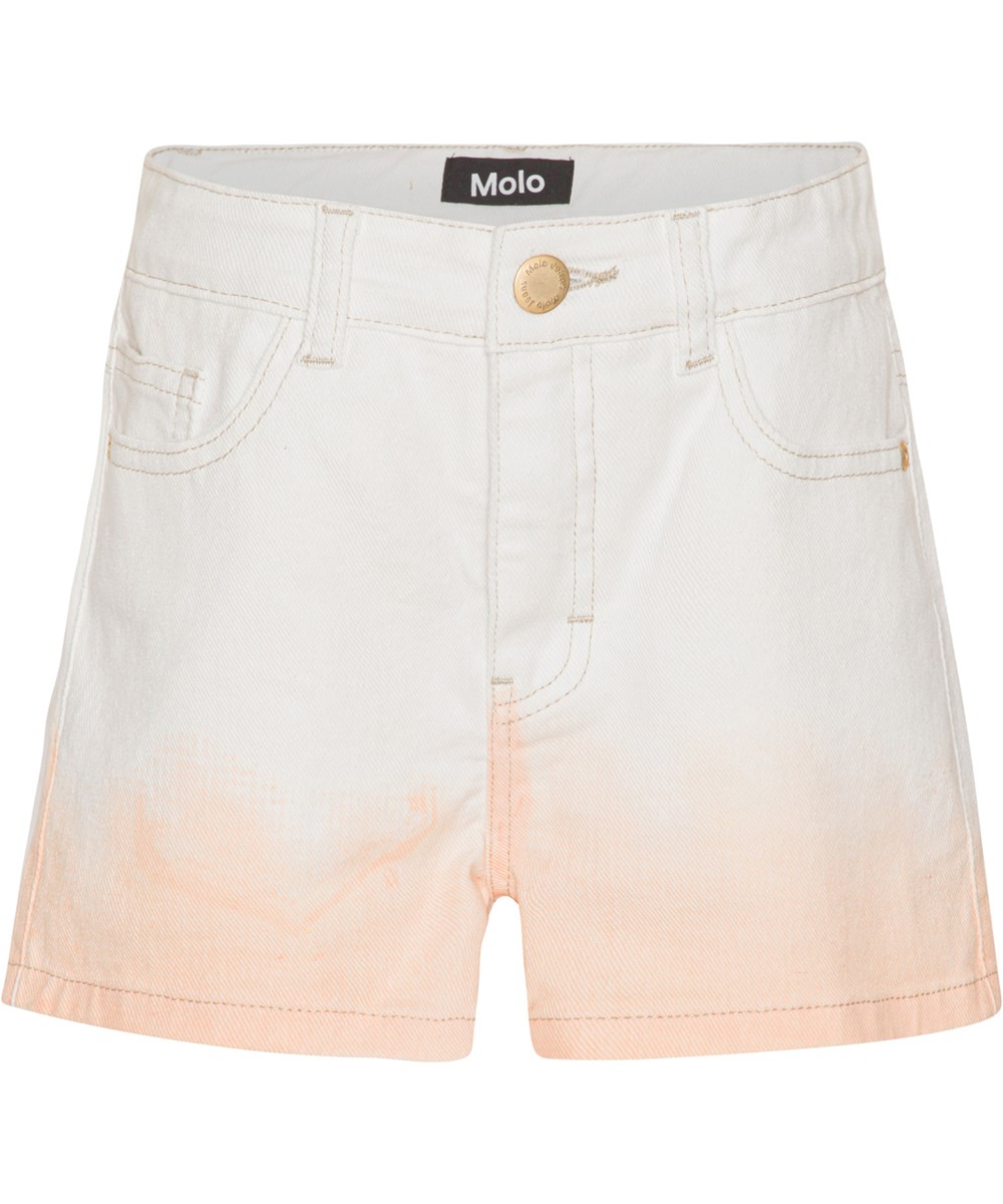 Alisha - Powder - Vita och rosa jeansshorts.