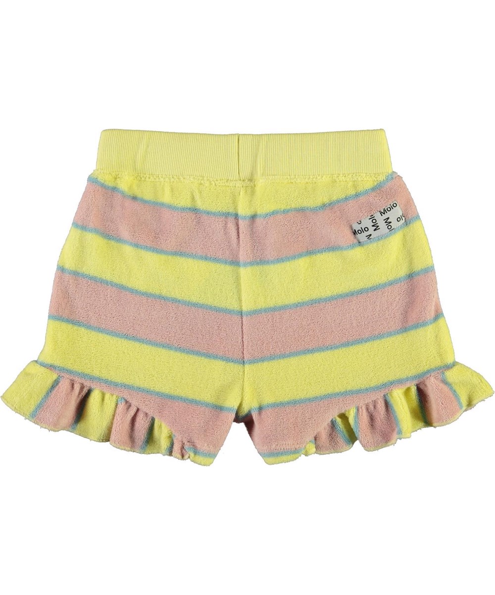 Ally - Ice Cream Stripe - Rosa och gul randiga frottéshorts