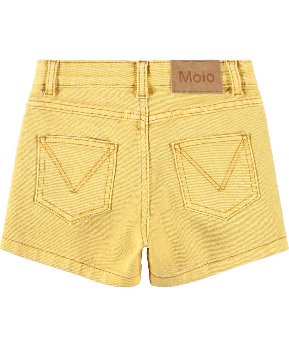 Alvira - Sunshine - Gula jeansshorts för barn med justerbar midja