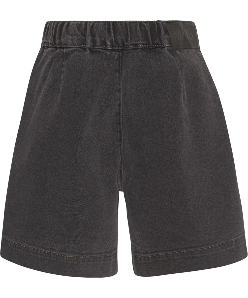 Amari - Charcoal - Svarta jeansshorts.