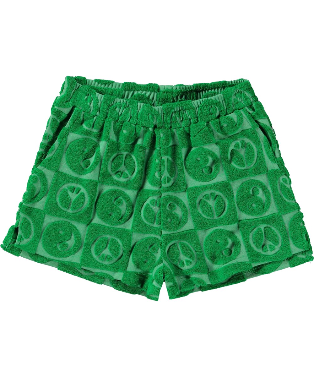 Angel - Bright Green - Gröna frottéshorts.