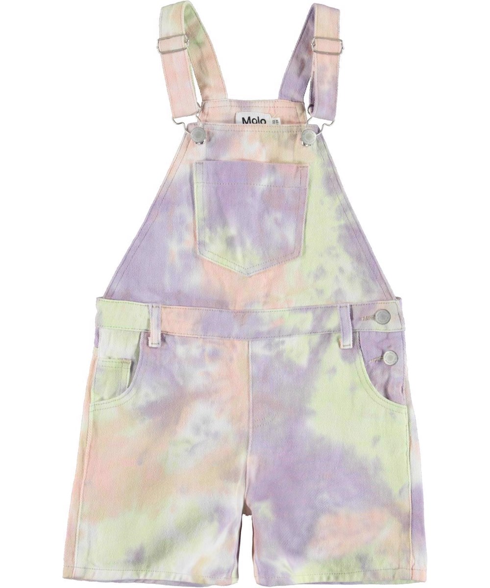 Ansonia - Pastel Tie Dye - Hängslebyxor med korta ben i pastellfärgad tie-dye.