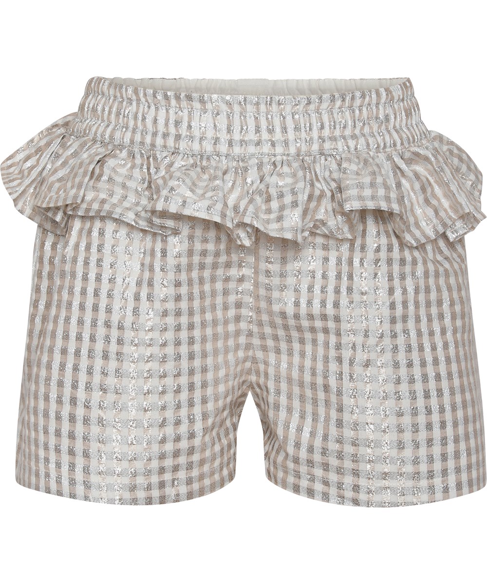 Audie - Golden Check - Gyllene shorts i rutor
