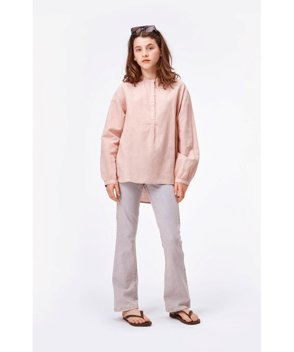 Rusla - Petal Blush - Rosa oversized skjorta