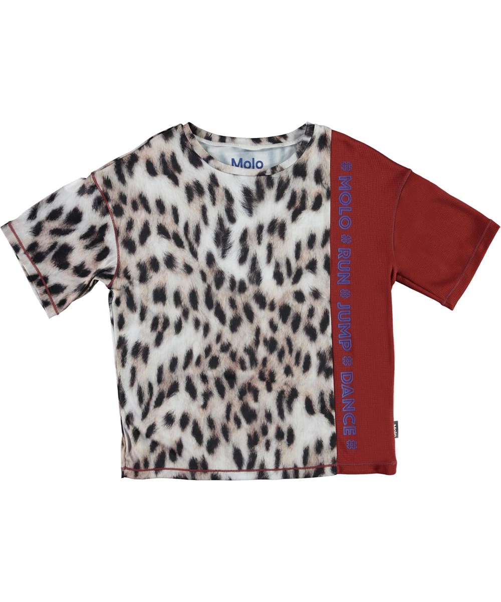 Odessa - Snowy Leo Fur - Leopardmönstrad sport t-shirt