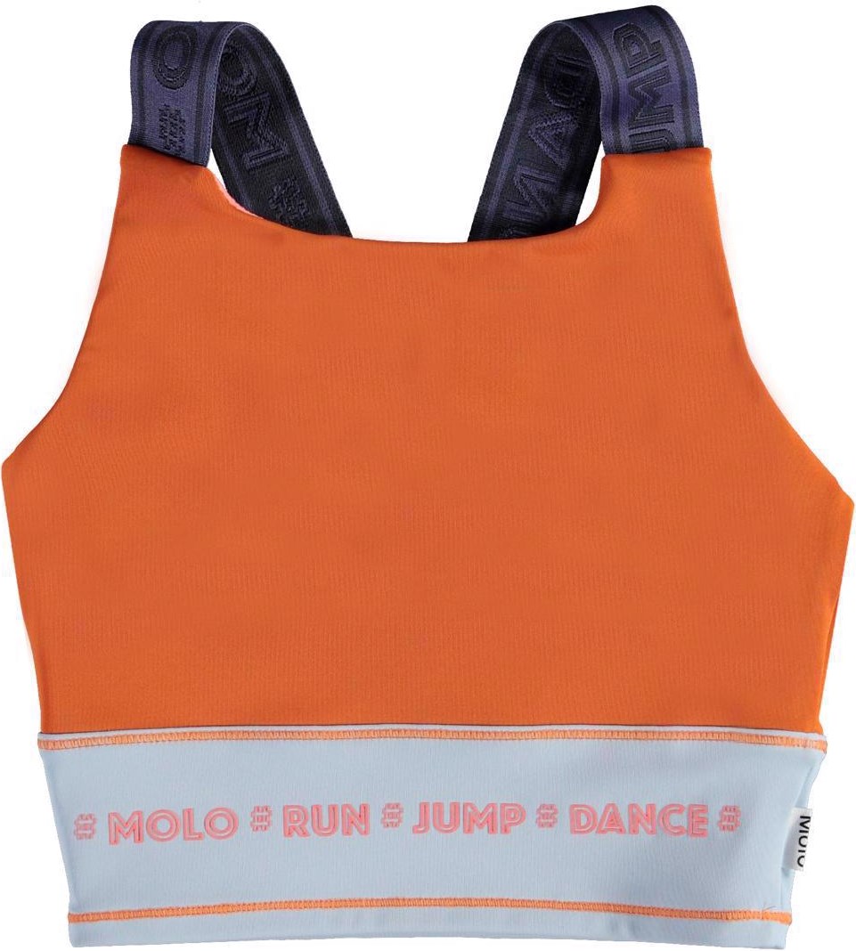 Oliva - Block - Orange sporttopp med colourblocking