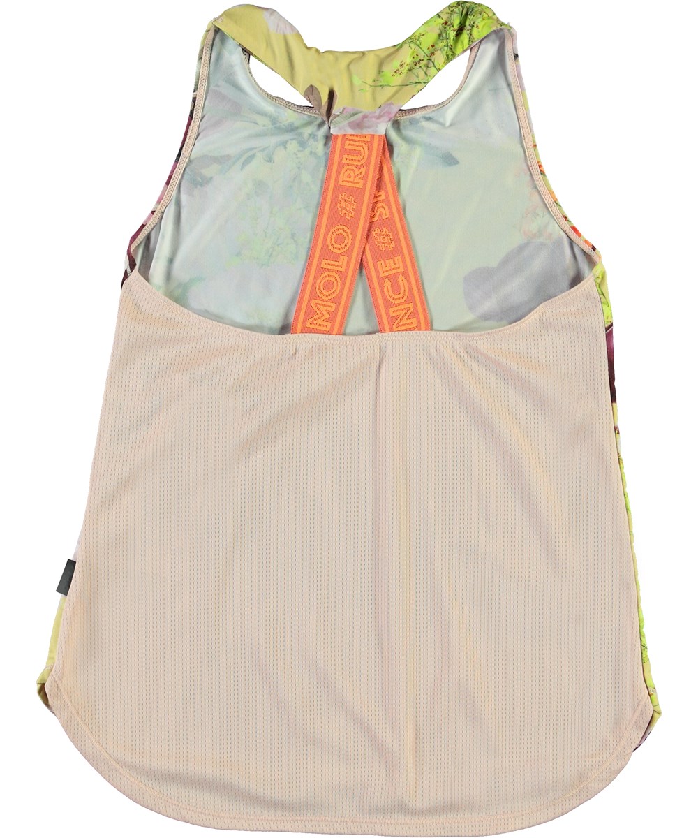 Oriana - Orchid - Lysegul sports top med blomster