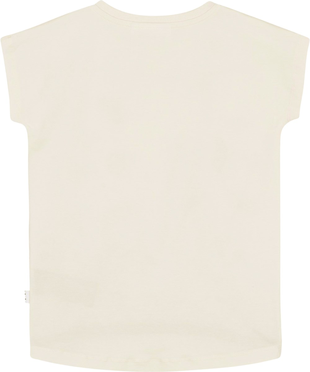 Ragnhilde - Yin Yang Kitten - Vit ärmlös t-shirt i ekologisk bomull med nyfikna kattungar. 