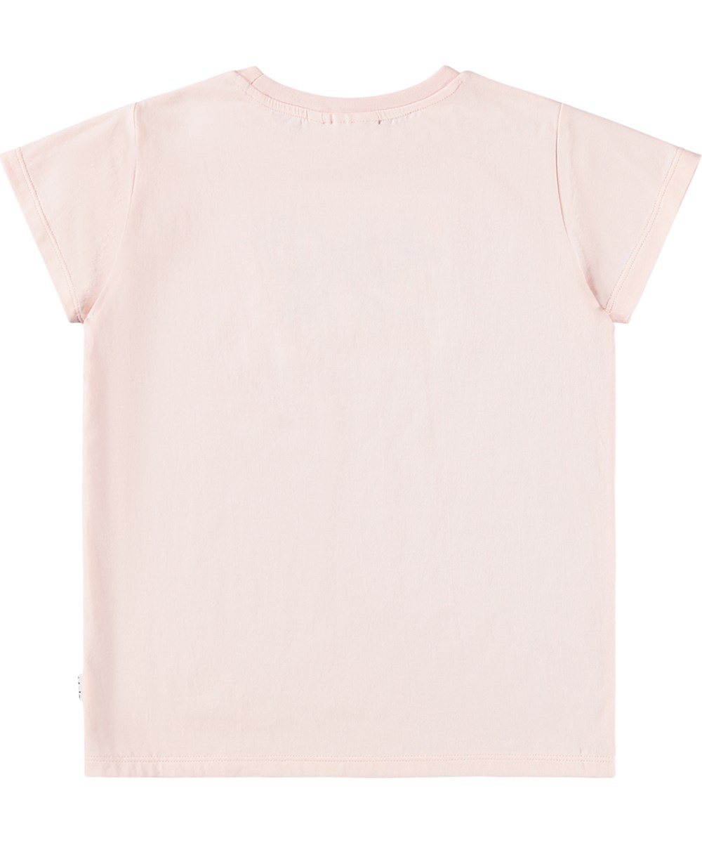 Ranva - Cloud Pink - Ljusrosa T-shirt för barn i ekologisk bomull med paljetter