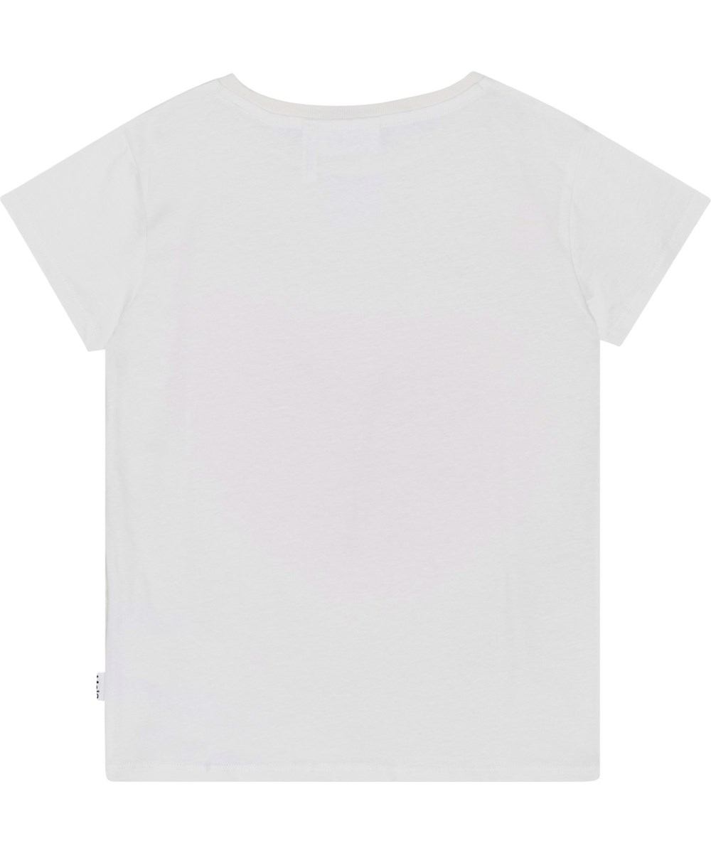 Ranva - Gradient Heart - Vit ekologisk bomulls T-shirt med graffiti mönster format som ett hjärta. 