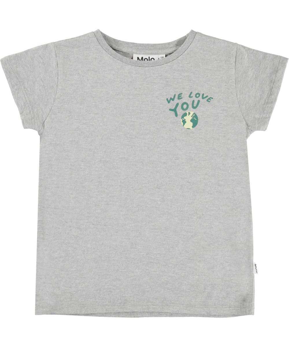 Ranva - Love You - Ekologisk we love you t-shirt i grå.