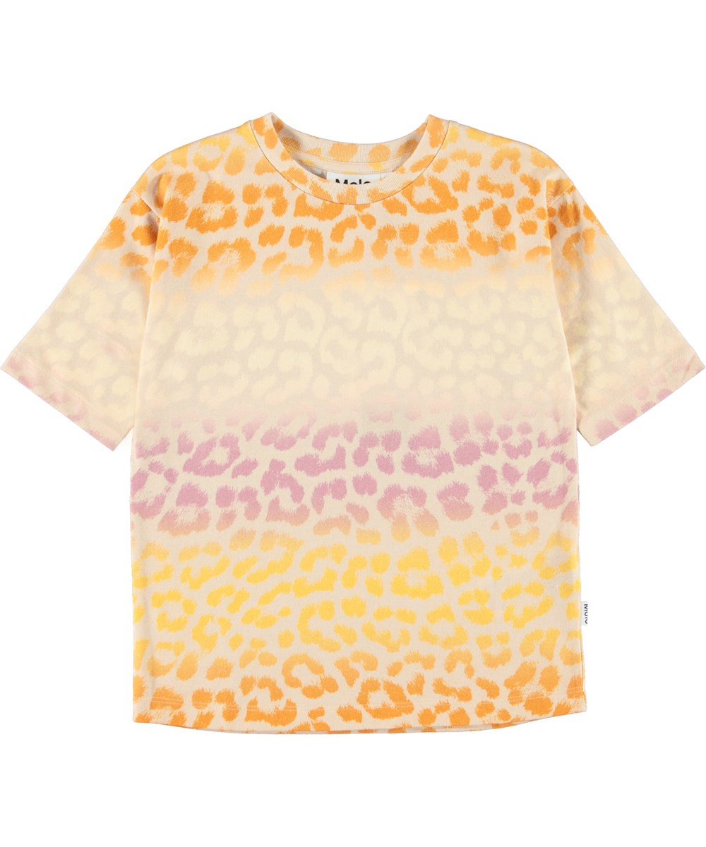 Reen - Starlight Jaguar - Ekologisk leopard t-shirt i orange och lila.