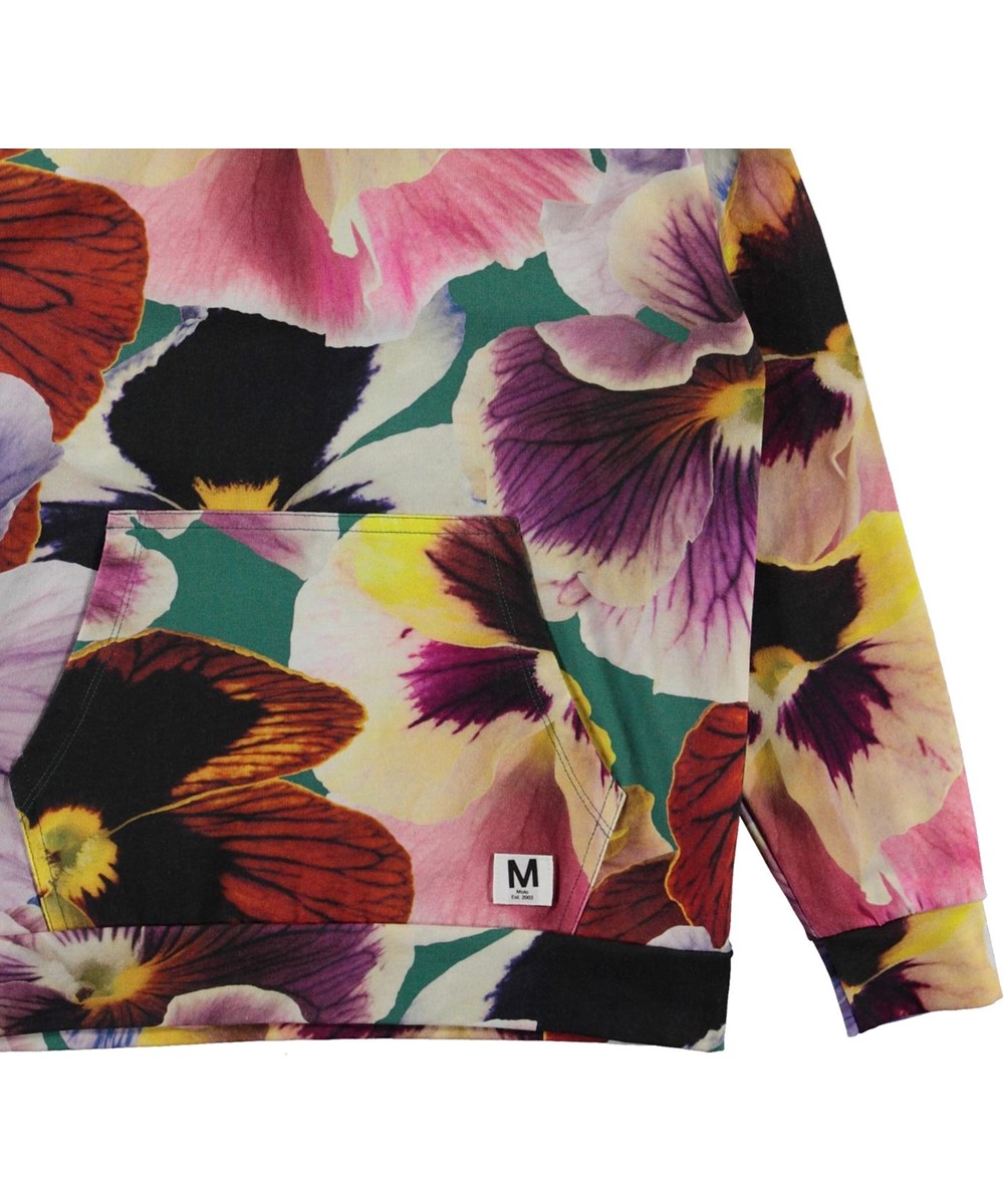 Rhona - Velvet Floral - Ekologisk hoodie med blommor