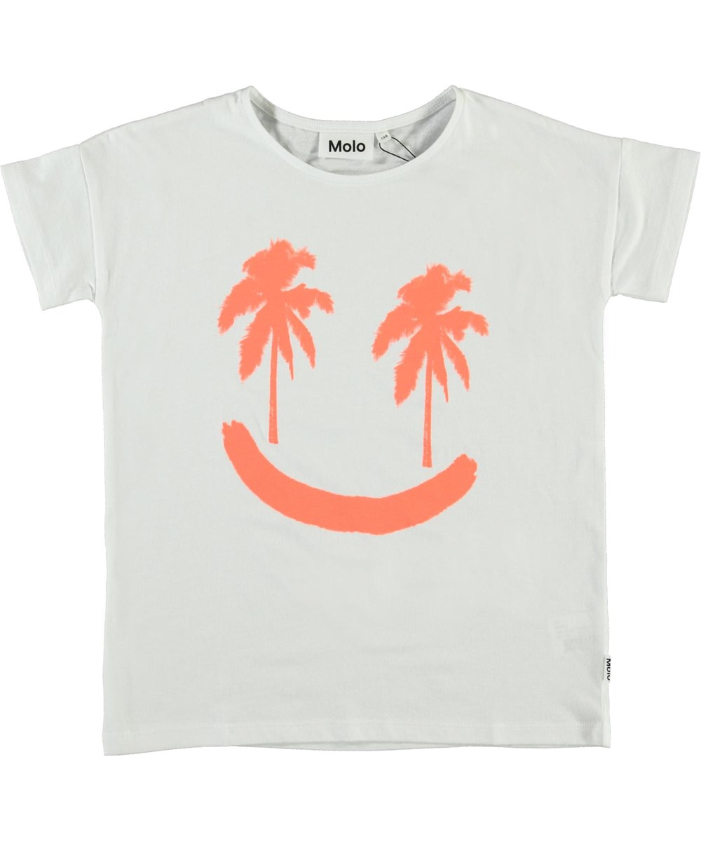 Ribila - Neon Palmtree - Ekologisk bomulls t-shirt med smiley