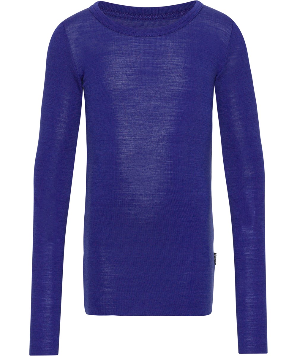 Rihanna Wool - Twillight Blue - Mörkblå långärmad tröja i merinoull.