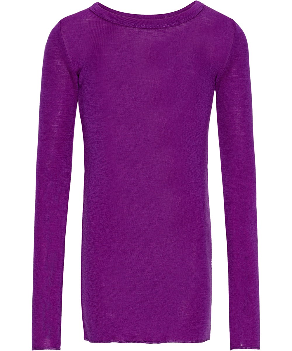 Rihanna Wool - Warm Purple - Lila tröja i merinoull med tight passform.