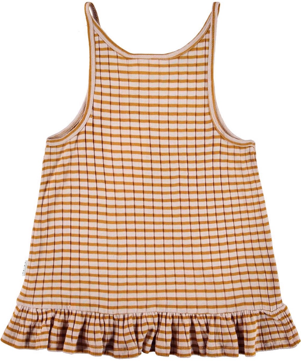 Riza - Rose Almond Stripe - Randigt ribbat linne med smala axelband.