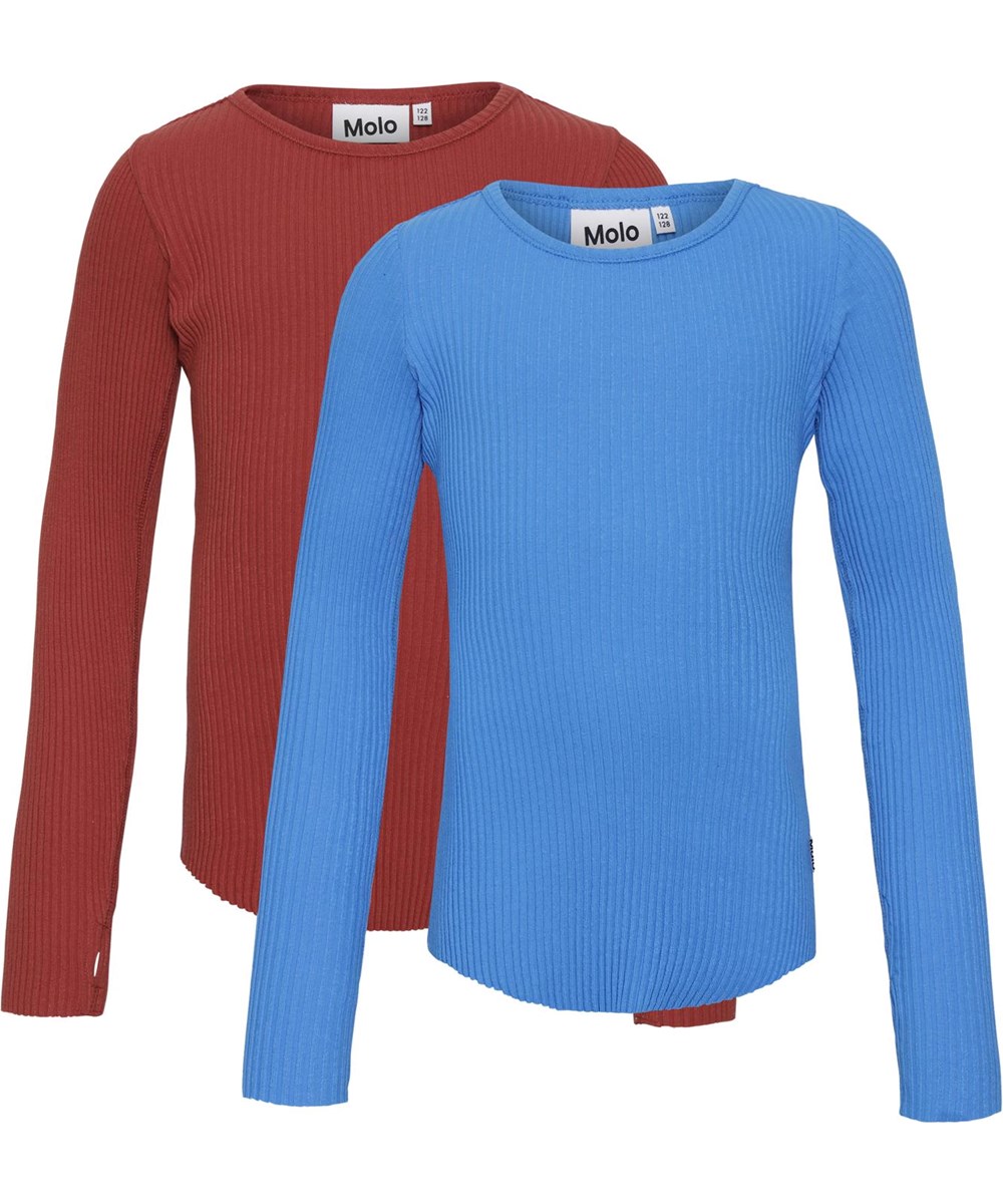 Rochelle 2-Pack - Blue Bossa - 2 ekologiska tröjor i röd och blå 